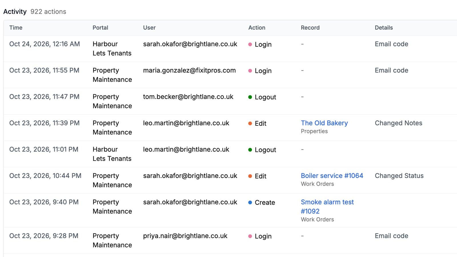 Activity Log for Your Airtable Portals in CollabPortals, 1 of 2