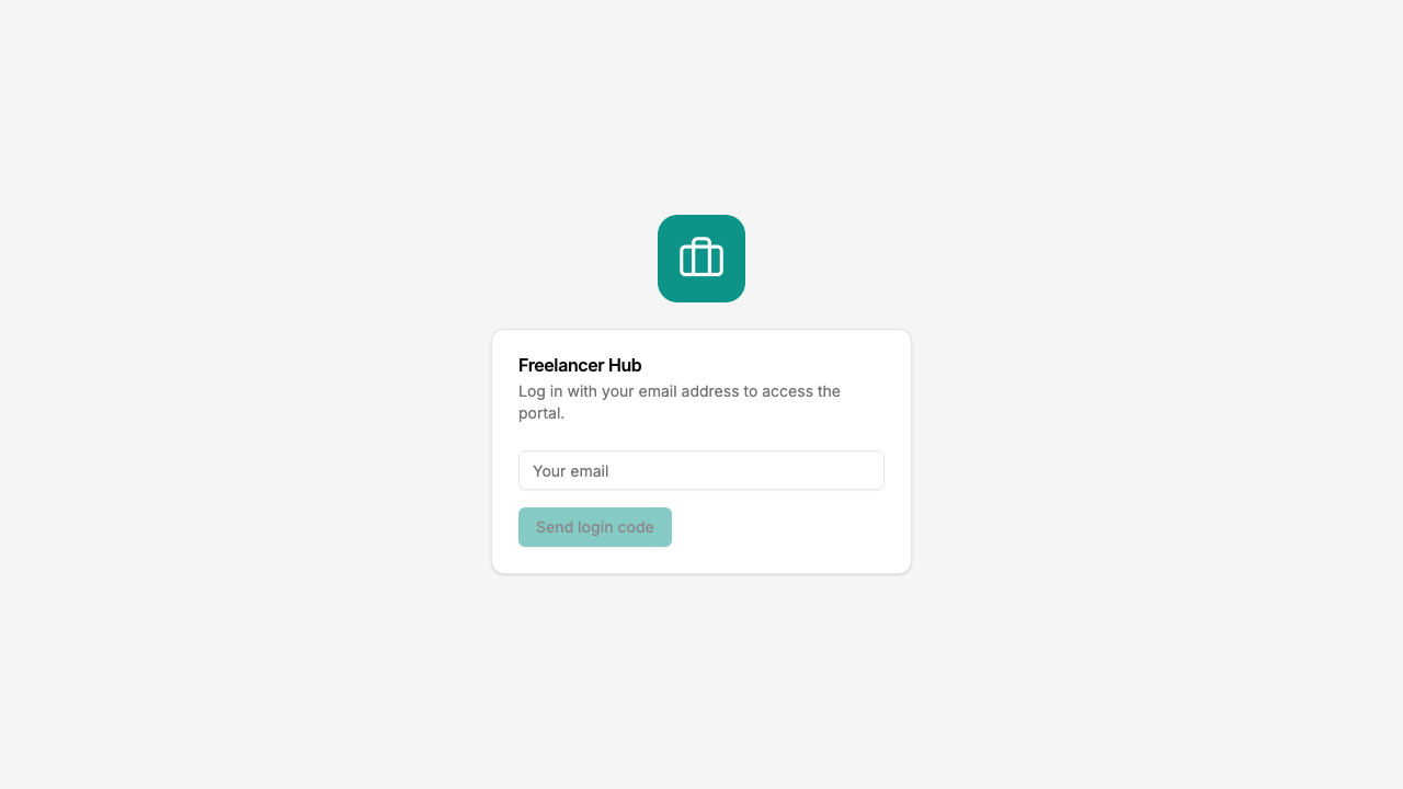 The portal login screen asking for an email to receive a login code