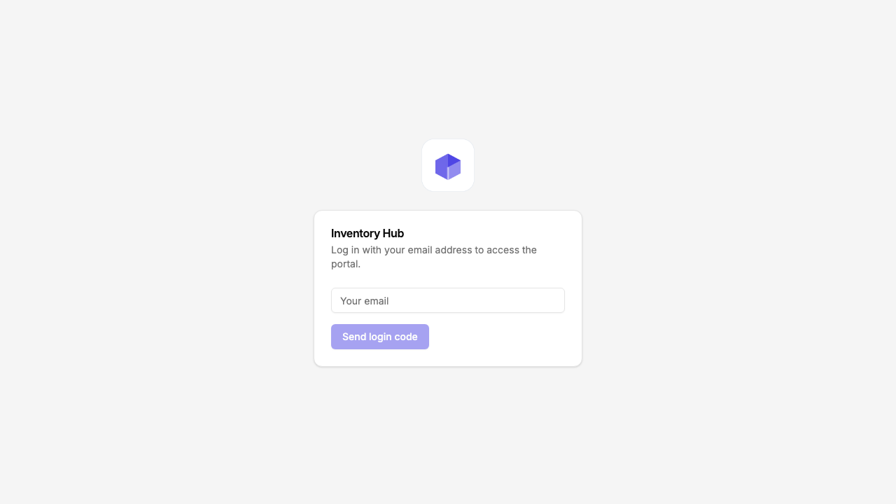 The portal login screen asking for an email to receive a login code