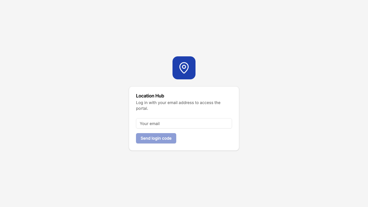 The portal login screen asking for an email to receive a login code